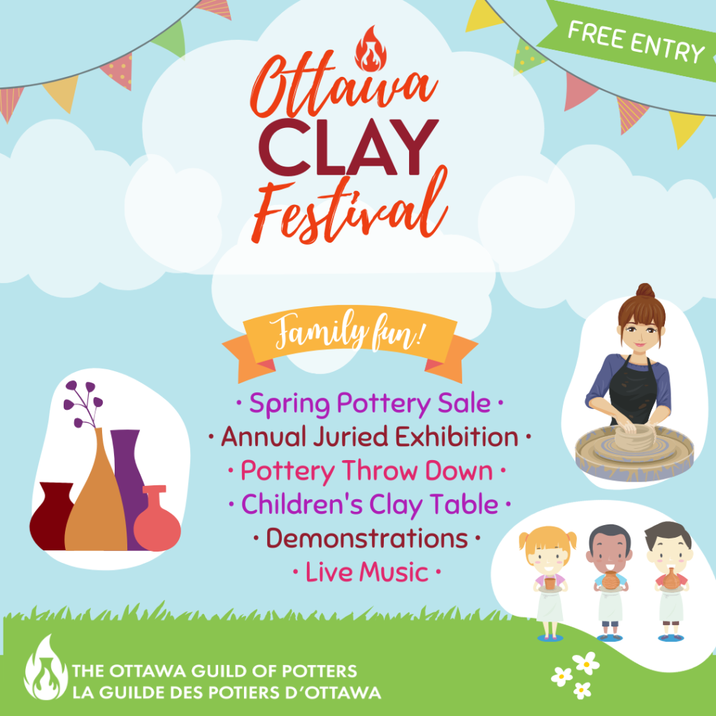 The Ottawa Clay Festival is a fun-filled spring event, presented by the Ottawa Guild of Potters at the Horticulture Building in Lansdowne Park.