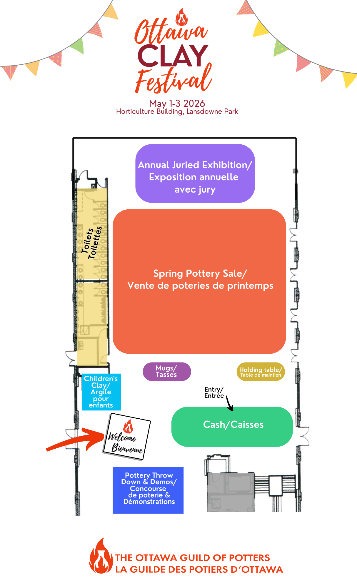 Ottawa Clay Festival, May 2026, Horticulture Building, Lansdowne Park, Schedule